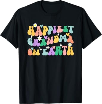 Retro Groovy Happiest Grandma On Earth For Family Trip T-Shirt