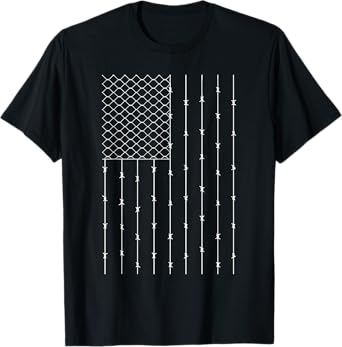 Funny Barbed Wire American Flag USA Flag T-Shirt