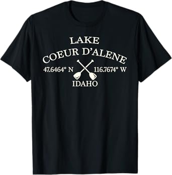 Classic Lake Coeur d'Alene T-Shirt - Idaho Gift or Souvenir T-Shirt
