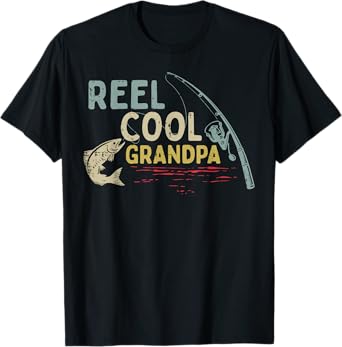 Fishing Reel Cool Grandpa Funny Grandfather Fisherman Men T-Shirt