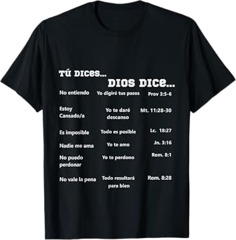 camisetas cristianas en espanol Tu dices Dios dice T-Shirt