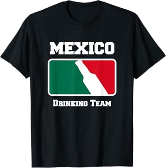 Mexico Drinking Team Beer w/ Mexican Flag Colors T-Shirt