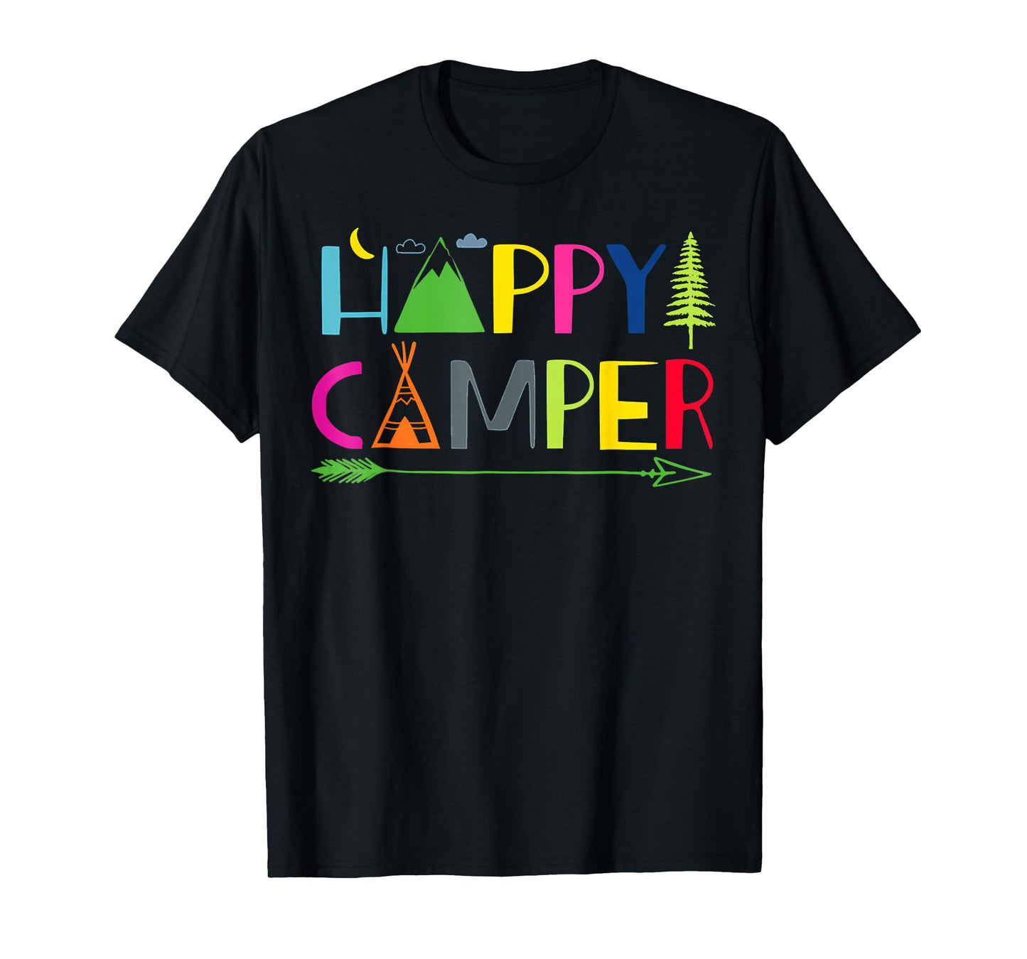 Arrow Camper Happy Summer Camp Camping Gift Men Women Kids T-Shirt