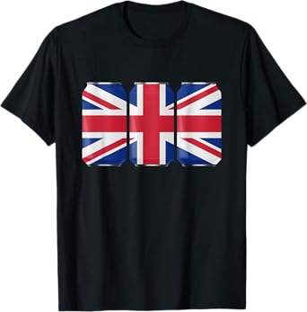 Patriotic Beer Cans England UK w/ British Flag T-Shirt