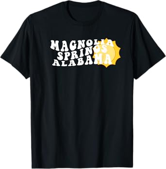 Magnolia Springs Alabama AL Retro Wavy Souvenir Vacation T-Shirt