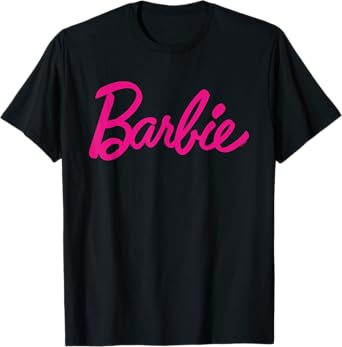 Barbie - Classic Script Dark Pink Logo T-Shirt