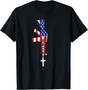 American Flag Rosary Patriotic Catholic T-Shirt