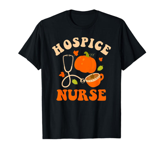 Hospice Nurse Fall Pumpkin Coffee T-Shirt