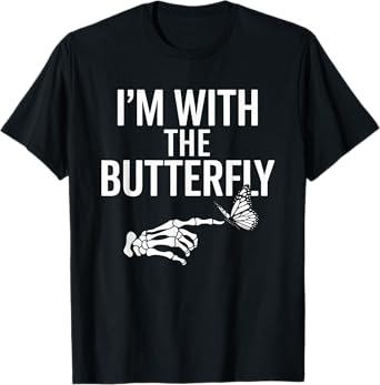 I'm With Butterfly Halloween Costume Couples Matching Gifts T-Shirt