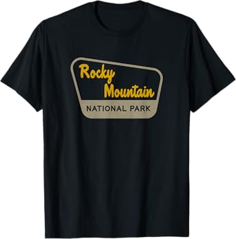 Rocky Mountain National Park Retro Two-Tone Sign T-Shirt