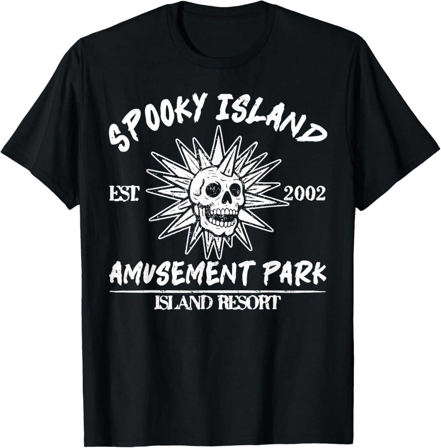 Spooky Island Retro Halloween Skull 90s Halloween Summerween T-Shirt