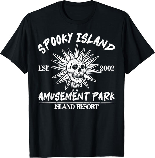 Spooky Island Retro Halloween Skull 90s Halloween Summerween T-Shirt