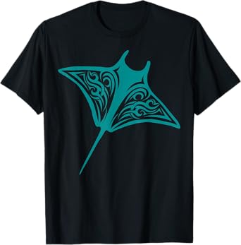 Manta Ray Hawaii Tribal Stingray Fish Ocean Biologist T-Shirt