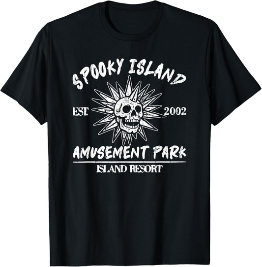 Spooky Island Amusement Park, Disco Skull, Halloween T-Shirt