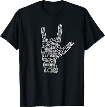 ASL I Love You Corinthians 13 Love Valentine Christian T-Shirt