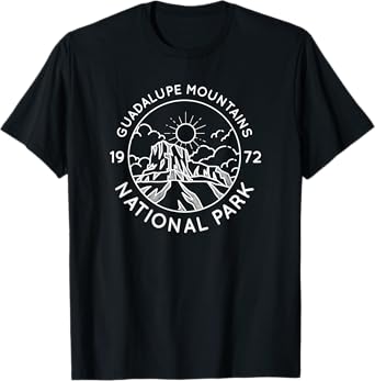 Guadalupe Mountains National Park Cool White Line Art T-Shirt