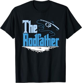 Mens The Rodfather Funny Fishing for Fisherman Father's Day T-Shirt