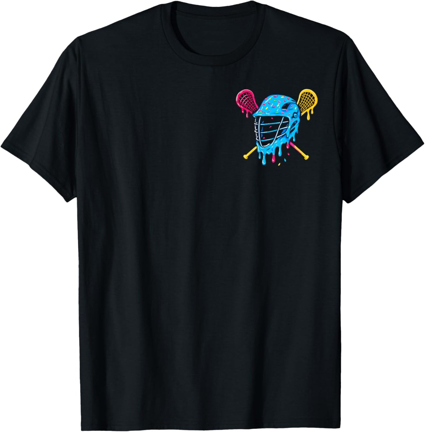Lacrosse Ice Cream Drip Lax Boys Helmet Stick Youth (2Sides) T-Shirt