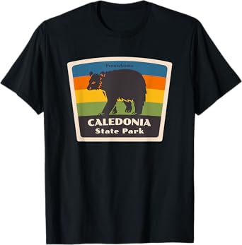 Retro Caledonia State Park Pennsylvania Bear PA Souvenir T-Shirt