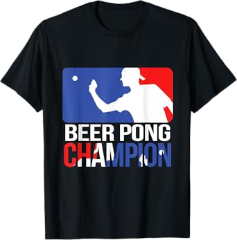 BEER PONG CHAMPION T SHIRT Drinking Beer Pong Beer Tee T-Shirt