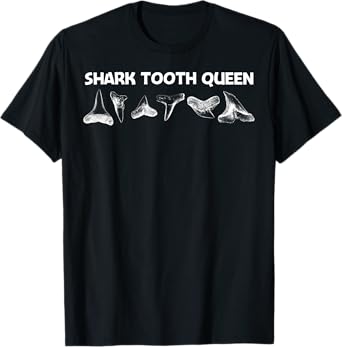 Funny Shark Teeth Design For Women Mom Animal Fossil Hunters T-Shirt