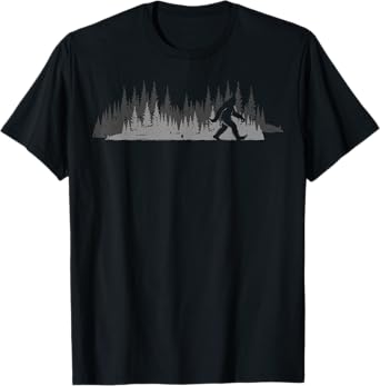 Bigfoot Walking Forest Sasquatch Woods Parks Women Men Kids T-Shirt