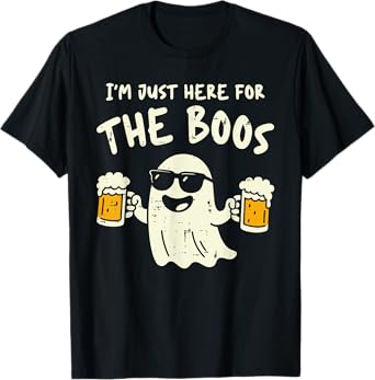 I'm Just Here for the Boos Funny Halloween Beer Men Women T-Shirt