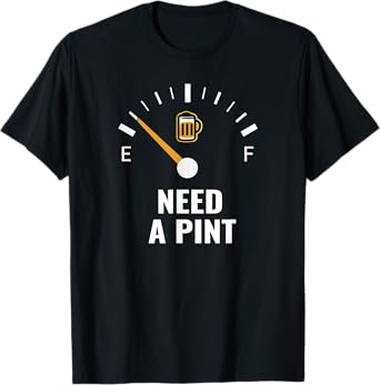 Beer Gauge Empty Humour Design for Beer Lovers T-Shirt