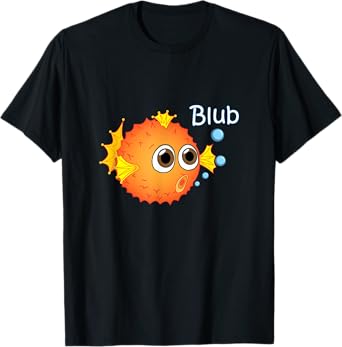 Puffer Fish T-Shirt funny Trendy Balloonfish Tee for Kids T-Shirt
