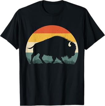 Bison American Buffalo Sunset T-Shirt