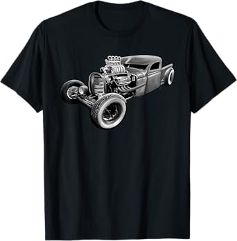 Rust Bucket Outline Funny Hot Retro Rod Diesel Cars Gift Men T-Shirt