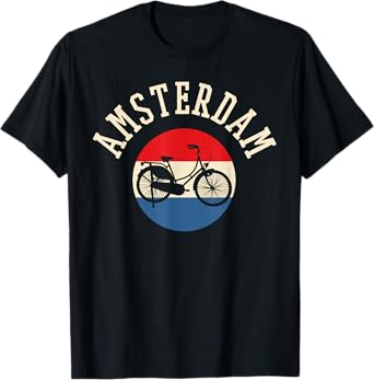 Travel Love Amsterdam Amsterdam T-Shirt Black Unisex-Adults Small Classic Fit Crew Neck Short Sleeve T-Shirt