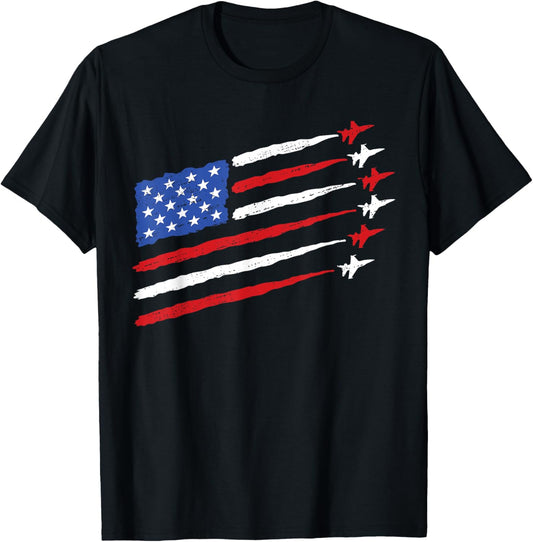 Fighter Jets American Flag Usa Funny 4th Of July Fourth T-shirt