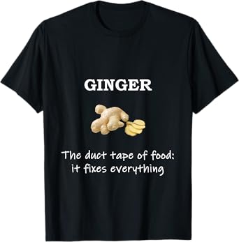 Funny Ginger Fixes Everything Foodie T-Shirt