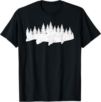 Steelhead Fishing - Forest Treeline Trout Fisherman Gift T-Shirt