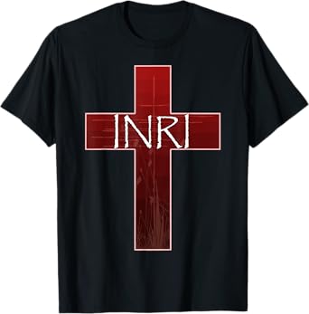 INRI Cross Crucifix Jesus Catholic Easter King of Jews Latin T-Shirt