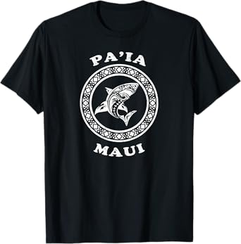 Paia, Maui Vintage Retro Tribal Shark Vacation T-Shirt