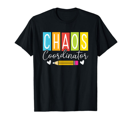 Chaos Coordinator Pencil Heart Design T-Shirt