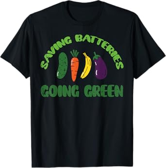 Saving Batteries Going Green Funny Inappropriate Humor Women T-Shirt