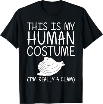 Clam Easy Halloween Human Costume Shellfish Shell DIY Gift T-Shirt