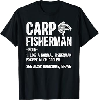 Carp Fishing For Carp Fisherman Carp Fisherman Definition Carp Fishing T-Shirt - Men's Black Small Short Sleeve Cotton Blend, Polyester T-Shirt