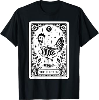 The Chicken Tarot Card Chicken Skeleton Gothic Witchy Vibes T-Shirt