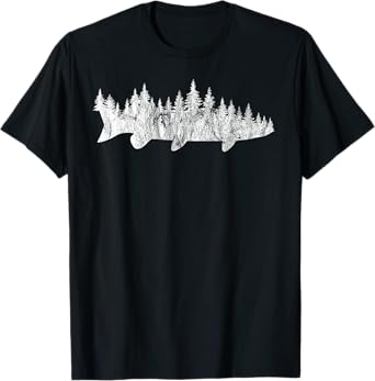 Musky Fishing Forest Shirt - Outdoor Fishing Angler T-Shirt T-Shirt