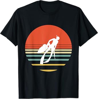 Retro Spearfishing Spearfisher Diving Fishing Scuba Diver T-Shirt