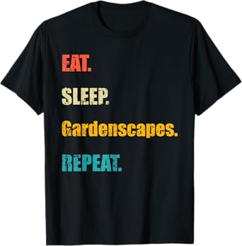 Retro Eat Sleep Gardenscapes Repeat T-Shirt