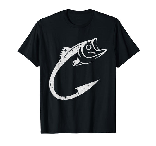 Fish Hook Minimal Art Cool Fishing Lover Art Lover presents T-Shirt