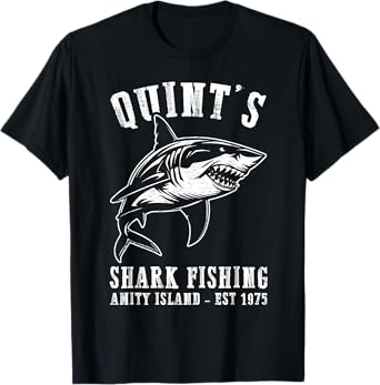 Quints Awesome Ocean Animals Vintage Apparel Shark Fishing T-Shirt