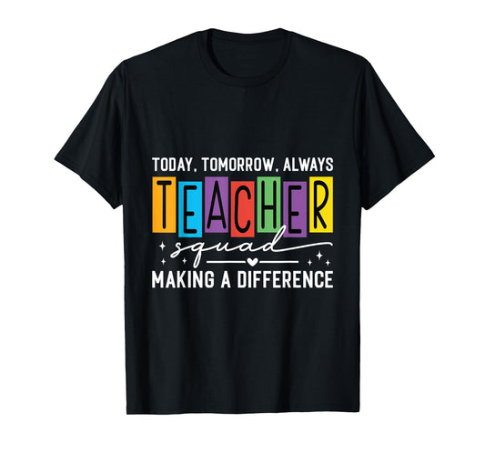 Teacher Squad Making a Difference Back to School Cute Retro T-Shirt