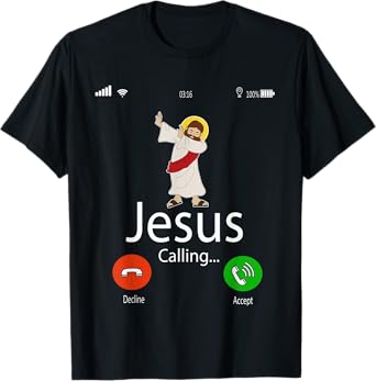 Dabbing Jesus Is Calling Christian Tee Christmas Gift Xmas T-Shirt