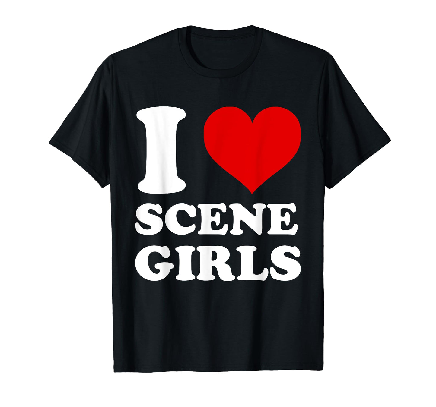 I Love Scene Girls I Heart Scene Girls Cute Emo Girl Vibes T-Shirt